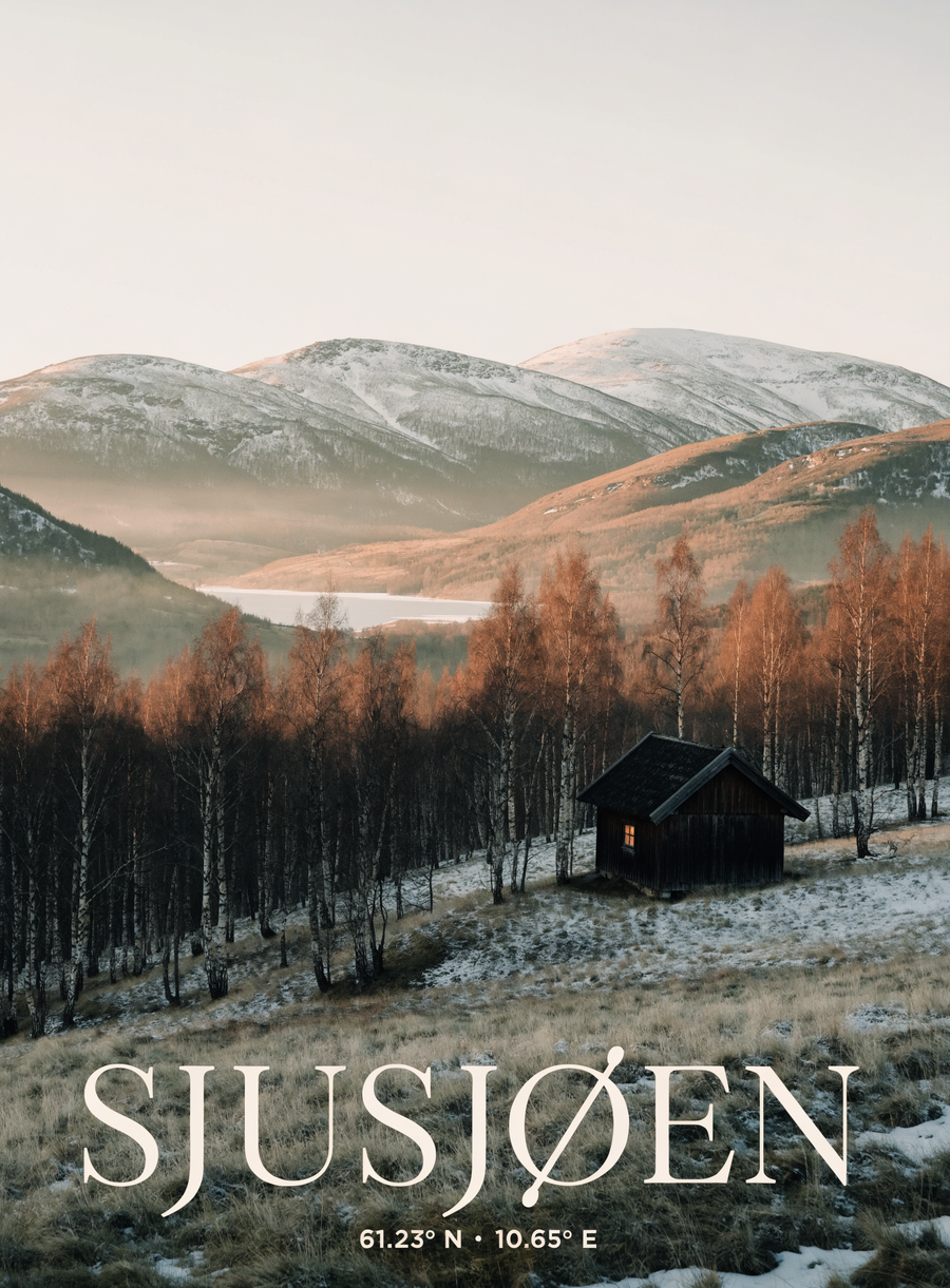 Stedsplakat — norske hyttedestinasjoner