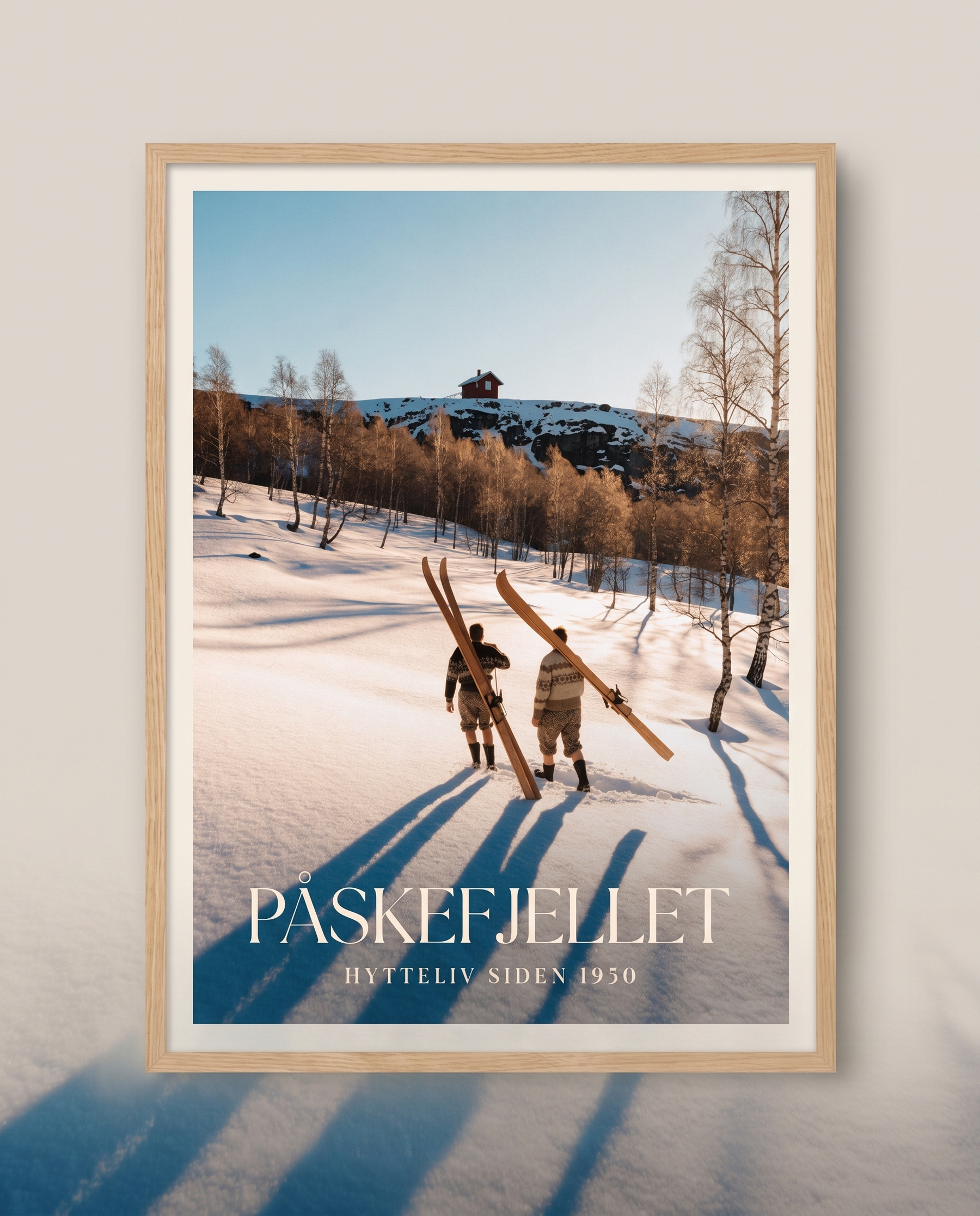 Vintage skiplakat i ramme