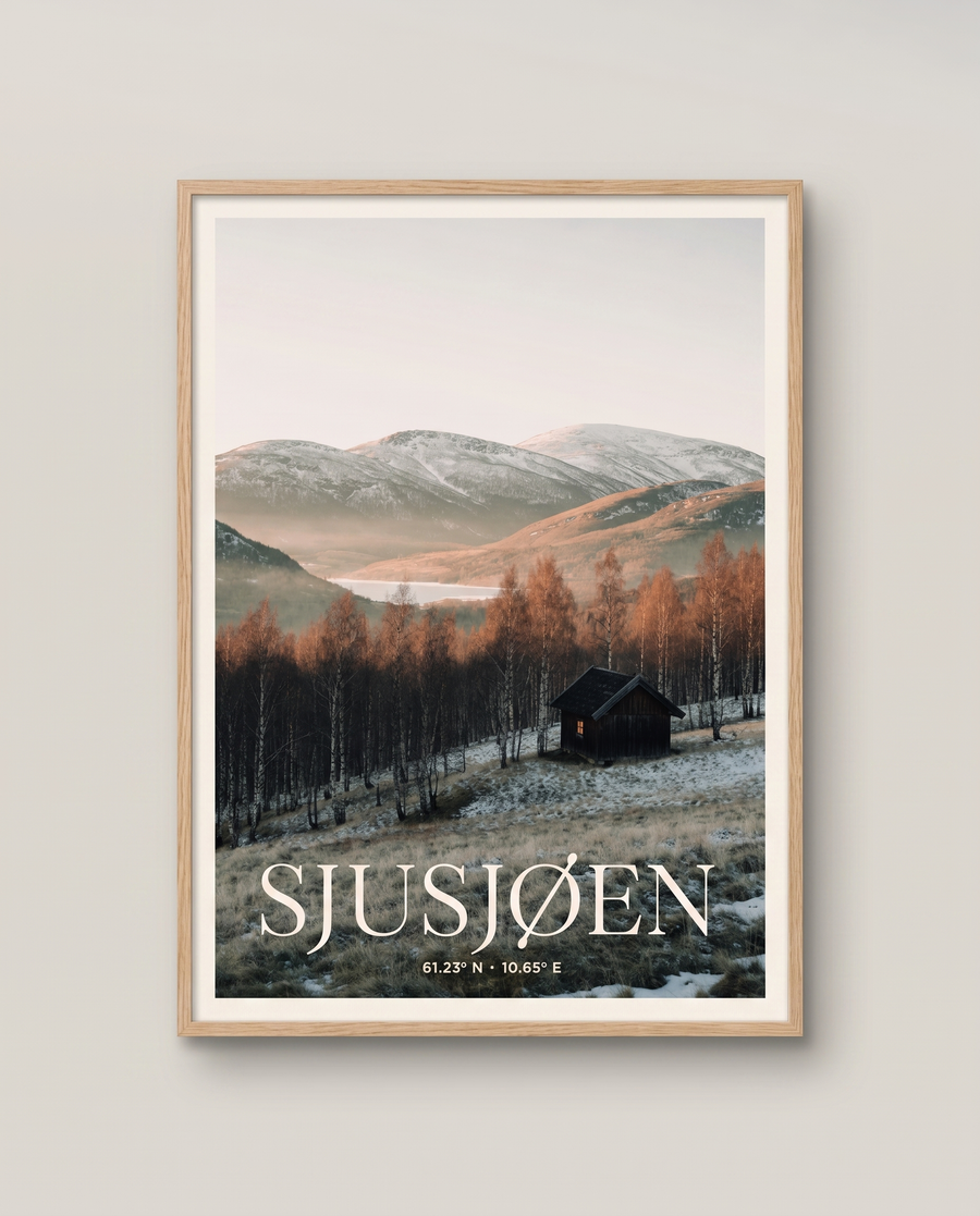 Stedsplakat — norske hyttedestinasjoner