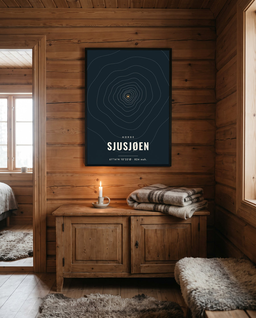 Stedsplakat — norske hyttedestinasjoner